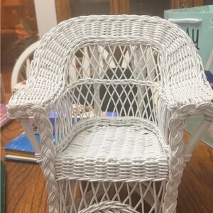 White Wicker Accent Chair